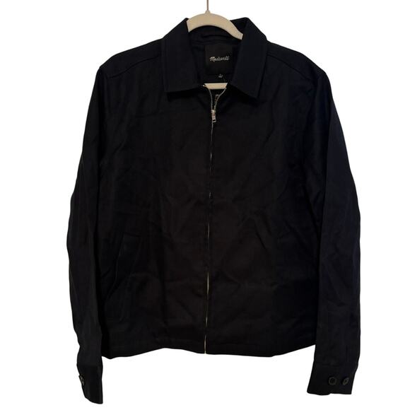 NWT Madewell Zip-Front Jacket in Italian Cotton-Linen Blend In Dark Navy Size S - Picture 4 of 10